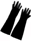 Elbow Length Black Gloves